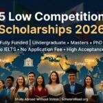 5 Low Competition Scholarships 2026 for Undergraduate, Masters & PhD Fully Funded Opportunities with No IELTS, No Application Fee & Relaxed Criteria