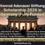 Konrad Adenauer Stiftung Scholarship 2026 in Germany [Fully Funded] – Complete Guide for International Students